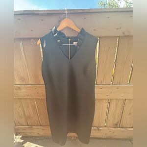 Calvin Klein Black Sheath Dress V-Neck Sleeveless